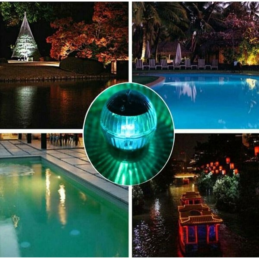 Outdoor Solar Floating Light Garden Pond Lamp Rotating RGB LED Pool Light 9