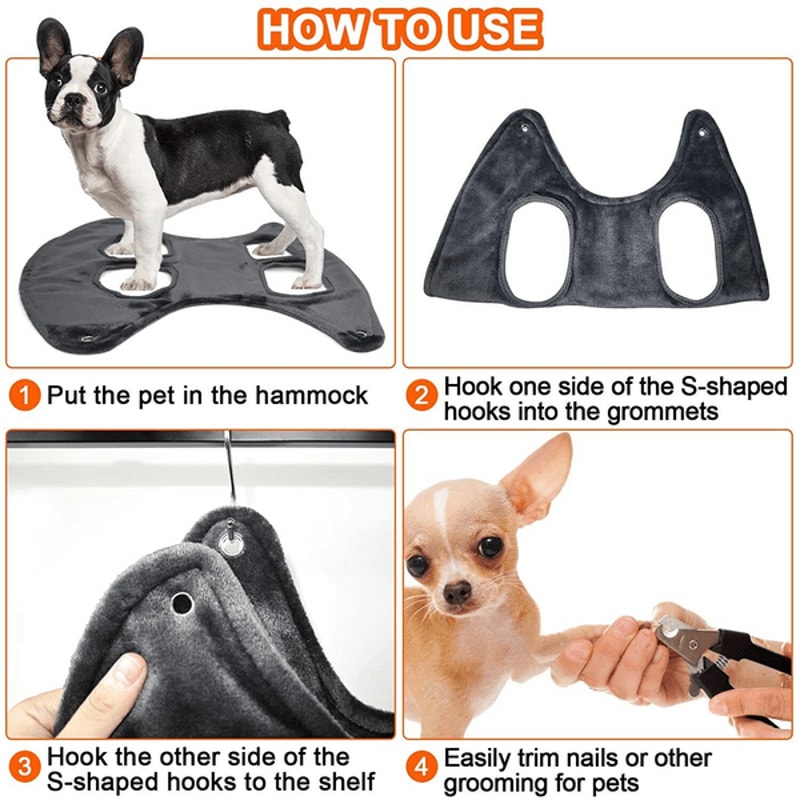 Hanging Hammock Grooming Harness For Dogs And Cats Portable Pet Groom Helper Breathable Design For 2