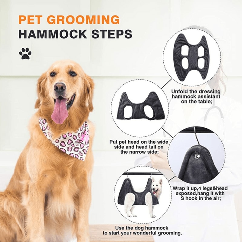 Hanging Hammock Grooming Harness For Dogs And Cats Portable Pet Groom Helper Breathable Design For 3