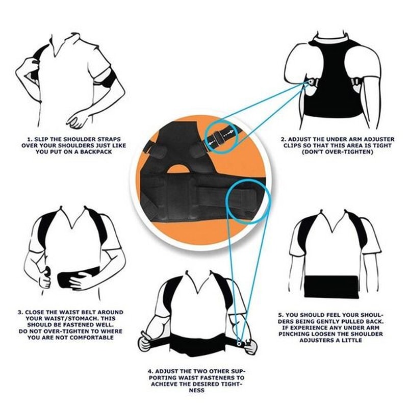 Magnetic Back Shoulder Brace Posture Corrector Support Belt Band For Men And Women Adjustable Comfo 7
