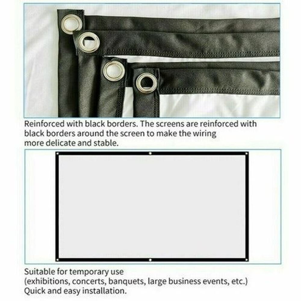 Portable Foldable Projector Screen Outdoor Home Cinema Theater 3D Movie Viewing Screen For Office 8