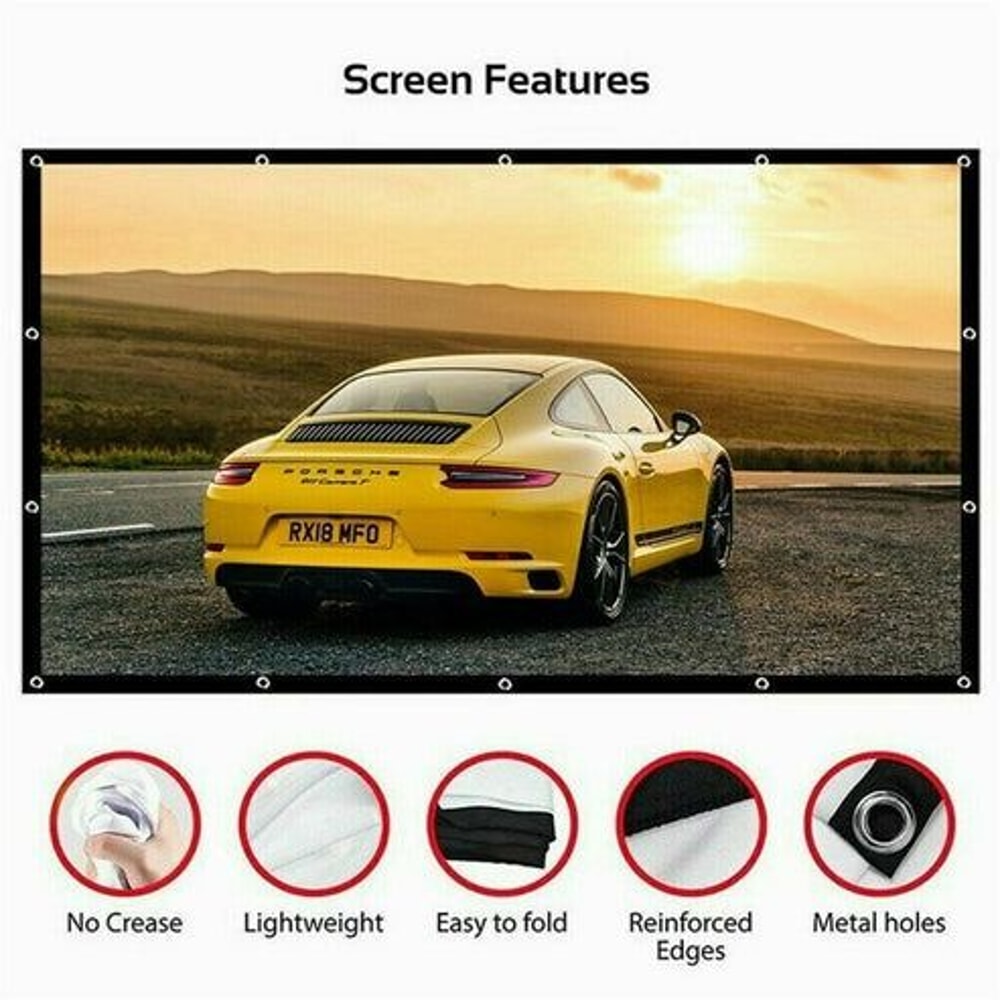 Portable Foldable Projector Screen Outdoor Home Cinema Theater 3D Movie Viewing Screen For Office 4