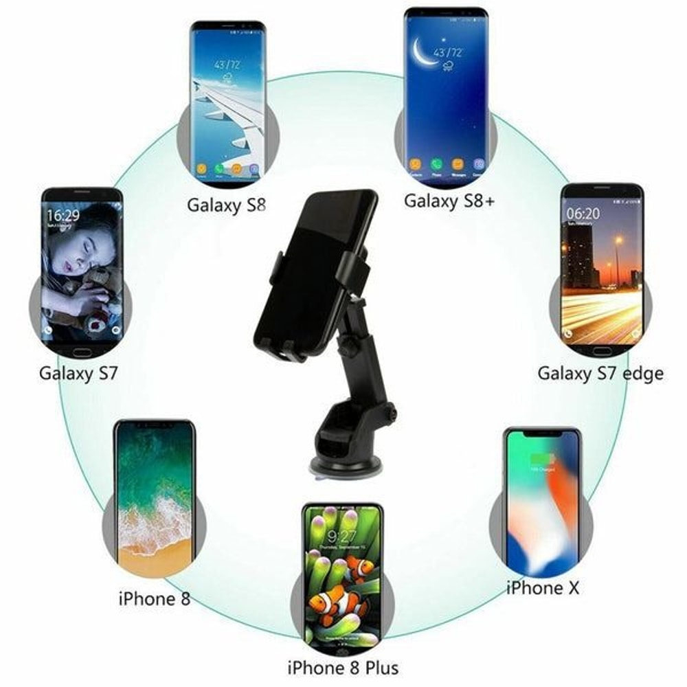 Qi Wireless Fast Charging Car Charger Mount Stand 360Degree Rotation Adjustable Holder For Phones 4