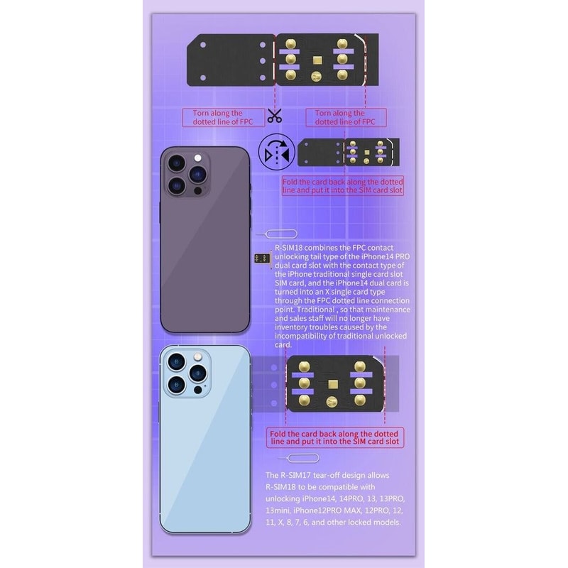 RSIM18 Nano Unlock Card For IPhone Plus Unlock IOS With Simplicity 11