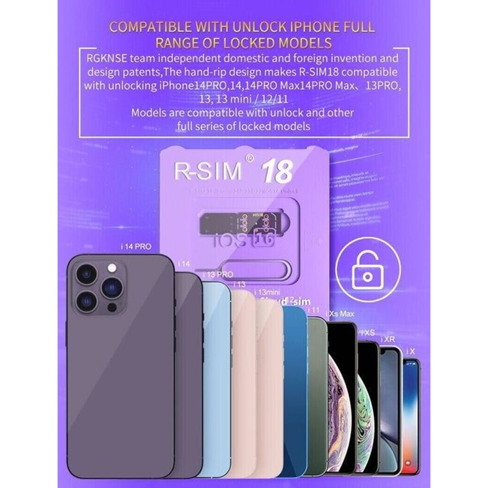RSIM18 Nano Unlock Card For IPhone Plus Unlock IOS With Simplicity 12