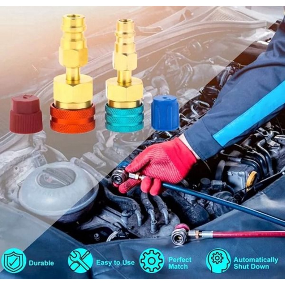 Quick Coupler Adapter Car AC High Low Side Conversion Kit For Easy Installation 4