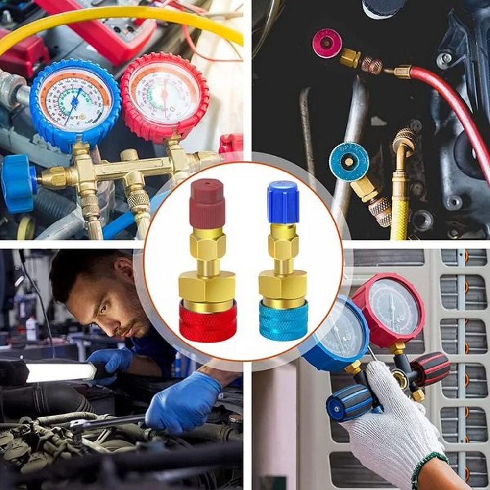 Quick Coupler Adapter Car AC High Low Side Conversion Kit For Easy Installation 6
