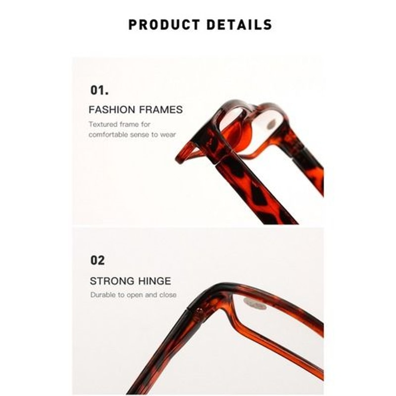 Reading Glasses Unisex Square Frame Stylish Specs For Men Women Comfortable Fit 4