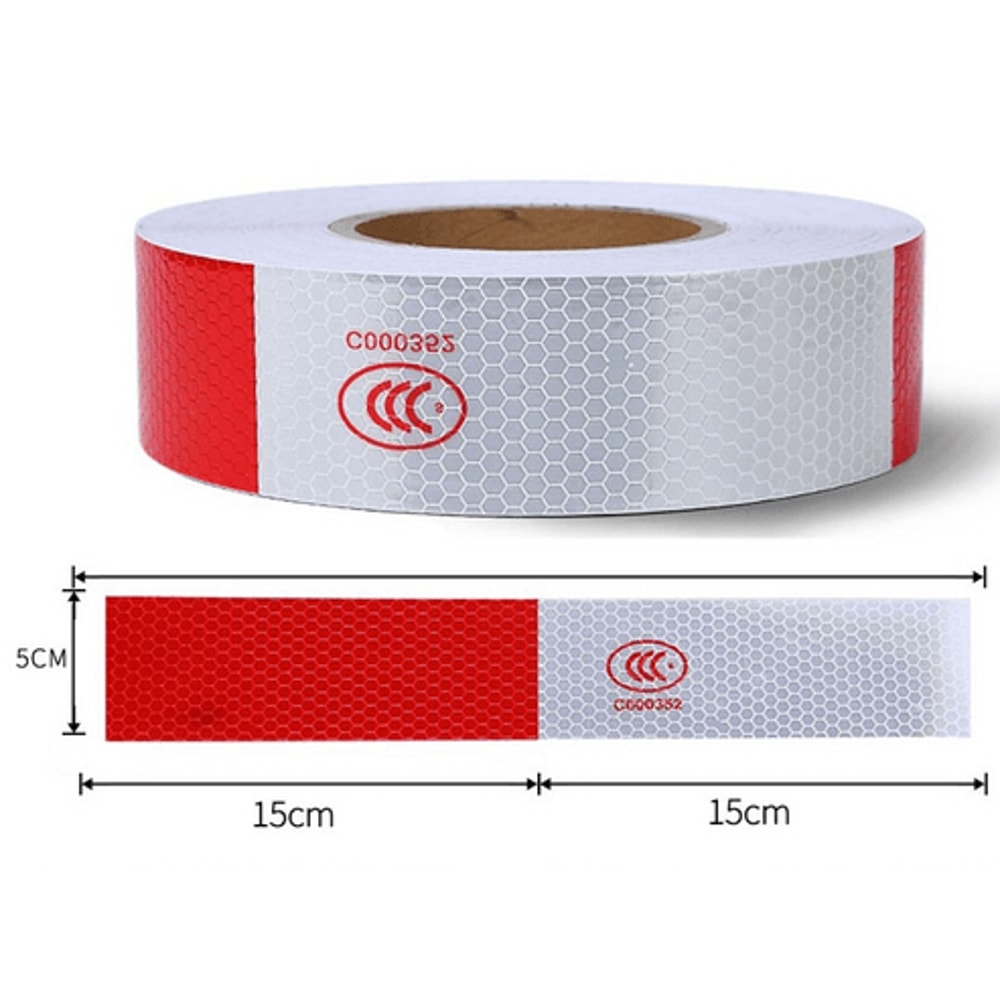 Reflective Safety Tape For Trailers Trucks Cars Waterproof Conspicuity Tape Red White Warning Sign