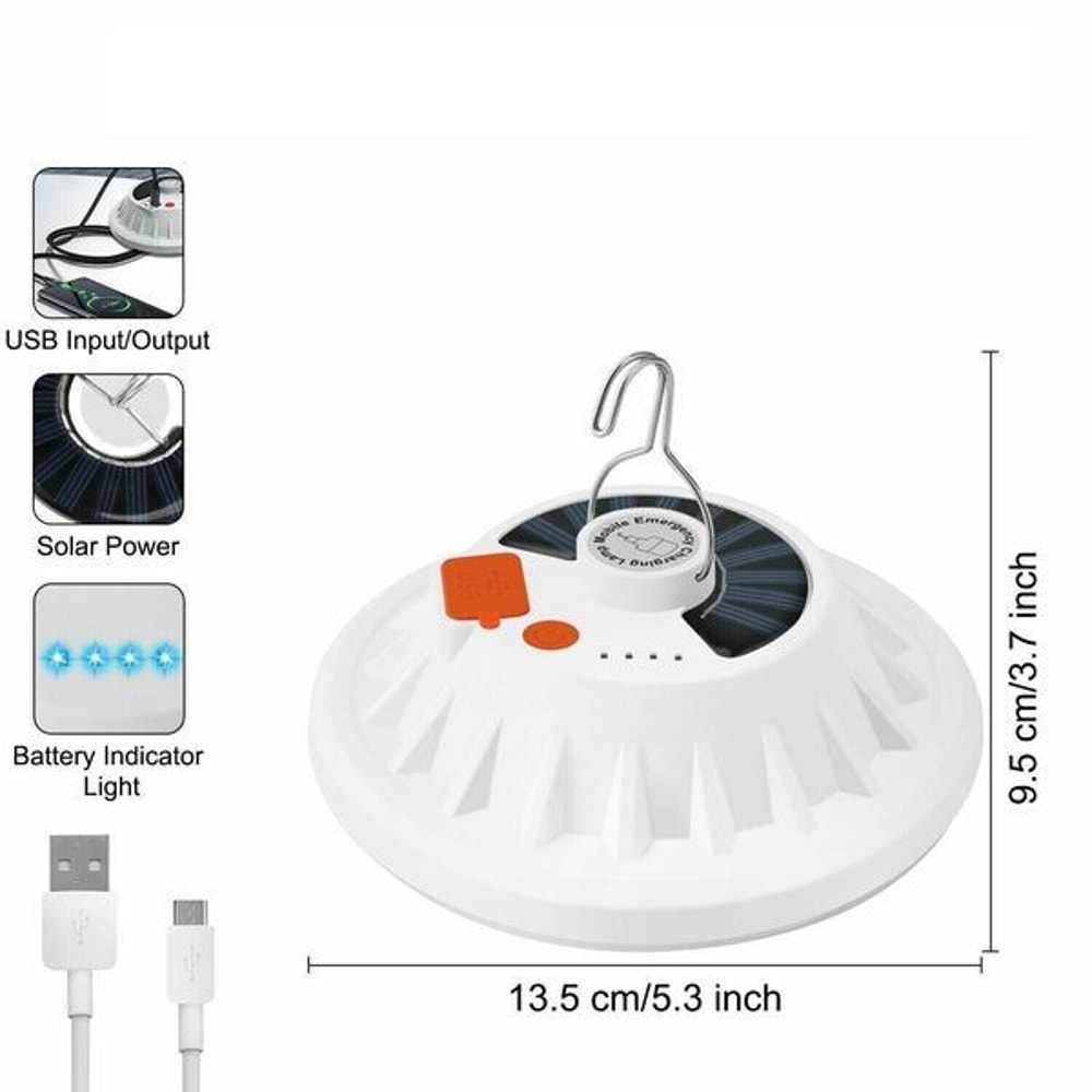 USB Solar Rechargeable LED Outdoor Camping Tent Light Hiking Lantern Lamp For Camping 3