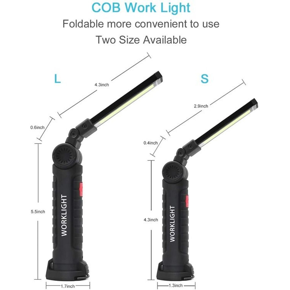 Magnetic Base LED COB Work Light Rechargeable Mechanic Flashlight Bright Lamp For Automotive Worksh 11