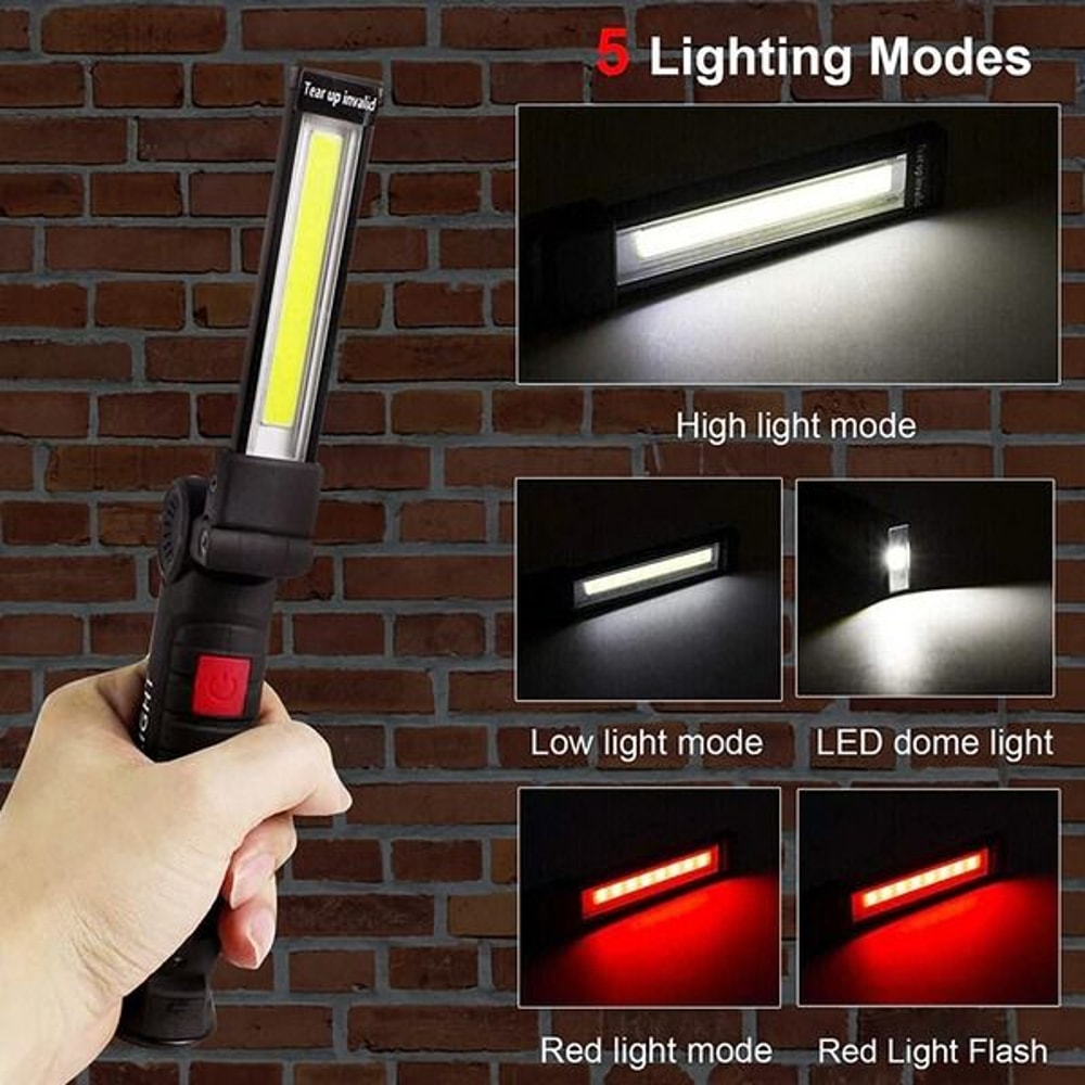 Magnetic Base LED COB Work Light Rechargeable Mechanic Flashlight Bright Lamp For Automotive Worksh 7