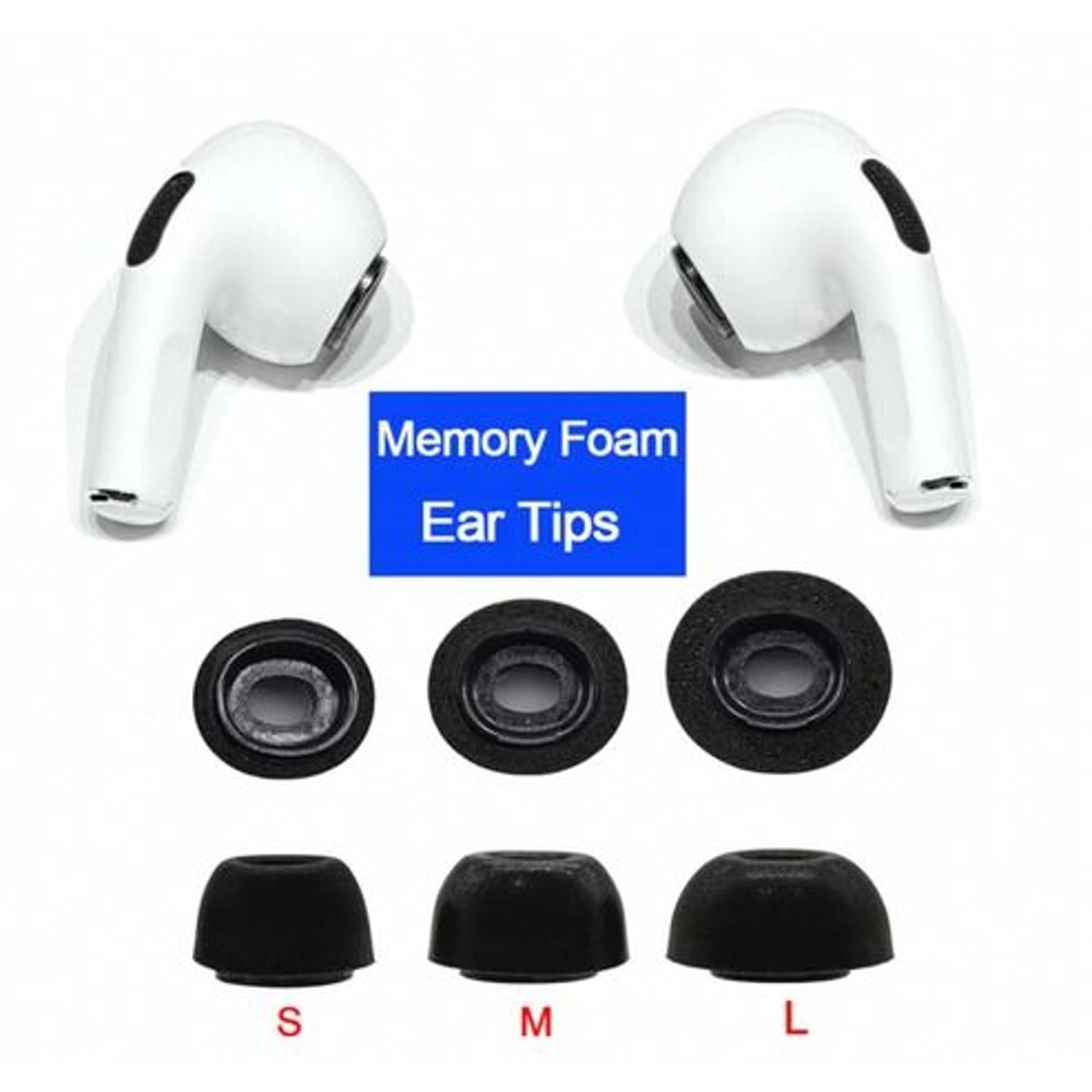 Memory Foam Replacement Ear Tips For Apple Airpods Pro Comfortable Fit Noise Reduction 1