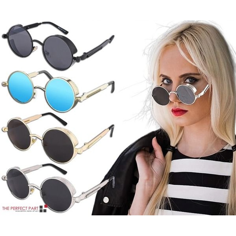 Vintage Gothic Steampunk Glasses Retro Round Polarized Sunglasses For Men And Women Trendy Summer E 0