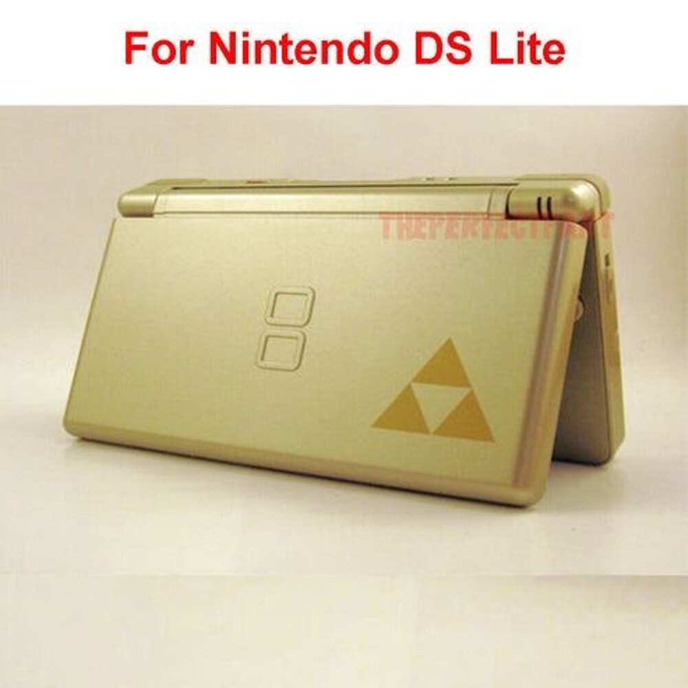 Gold Zelda Triforce Replacement Housing For Nintendo DS Lite Glass Lens Shell Custom Fit Easy Insta 4