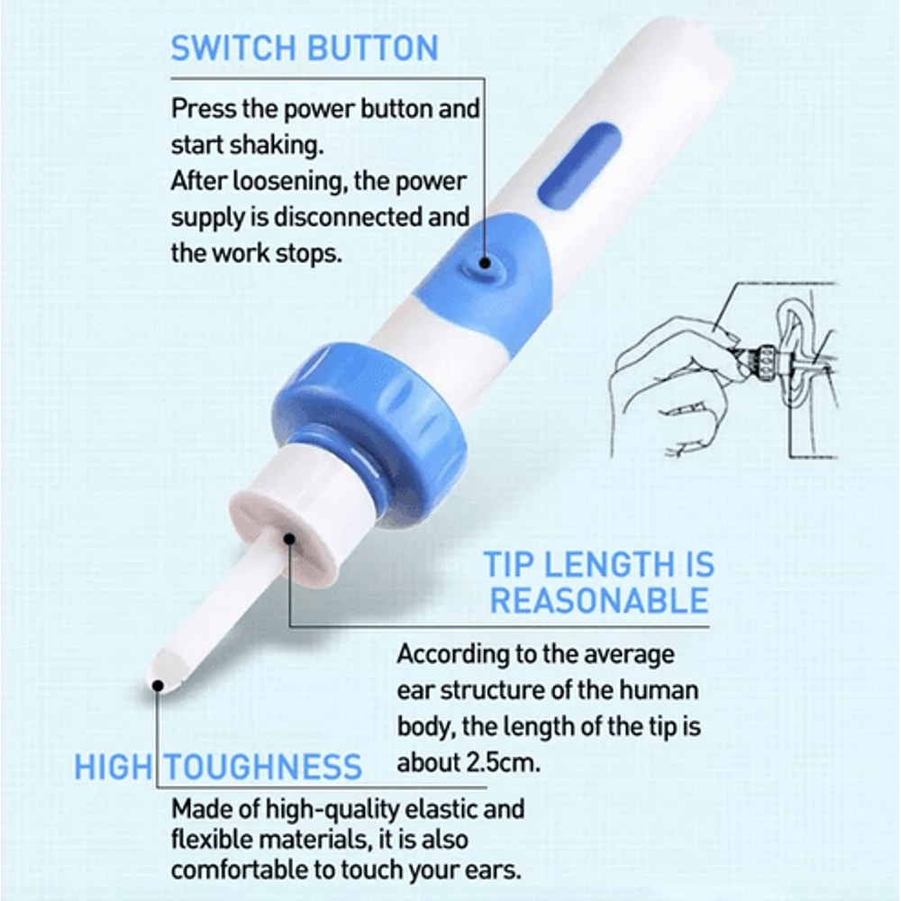 Electric Ear Cleaner Vacuum Wax Remover Cordless Painless Cleaning Tool Soft Safe For Family Use 4