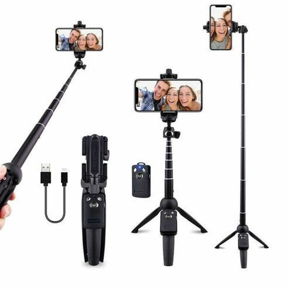 Portable Selfie Stick Tripod With Bluetooth Remote Ideal For IPhone Android GoPro Compact Lightwei 4