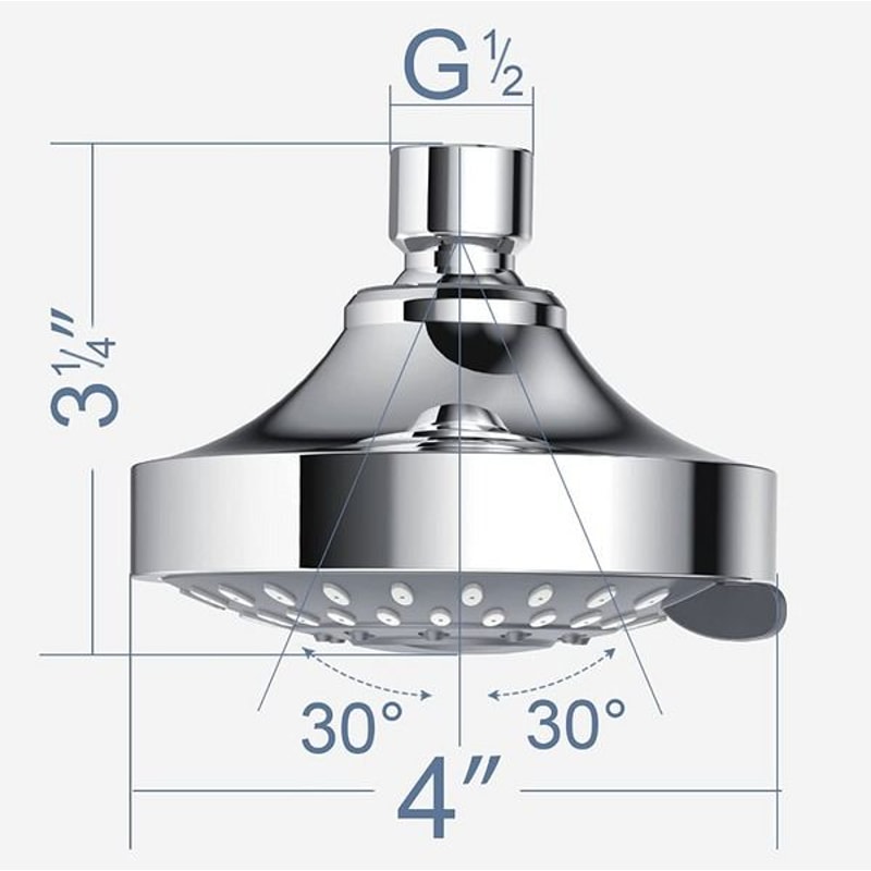 Adjustable Showerhead High Pressure Handheld Spray Top Spray Bath Shower Heads Handheld 4