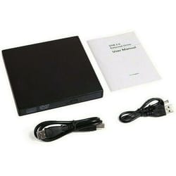 external slim cd dvd rw drive, usb writer, burner, black, for laptop pc