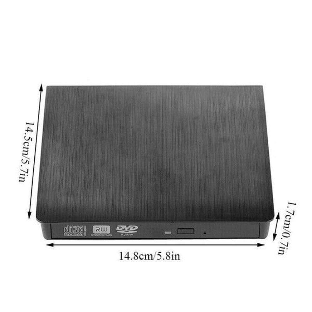 External Slim CD DVD RW Drive USB Writer Burner Black For Laptop PC 3