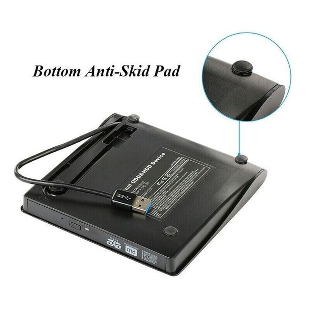 External Slim CD DVD RW Drive USB Writer Burner Black For Laptop PC 7