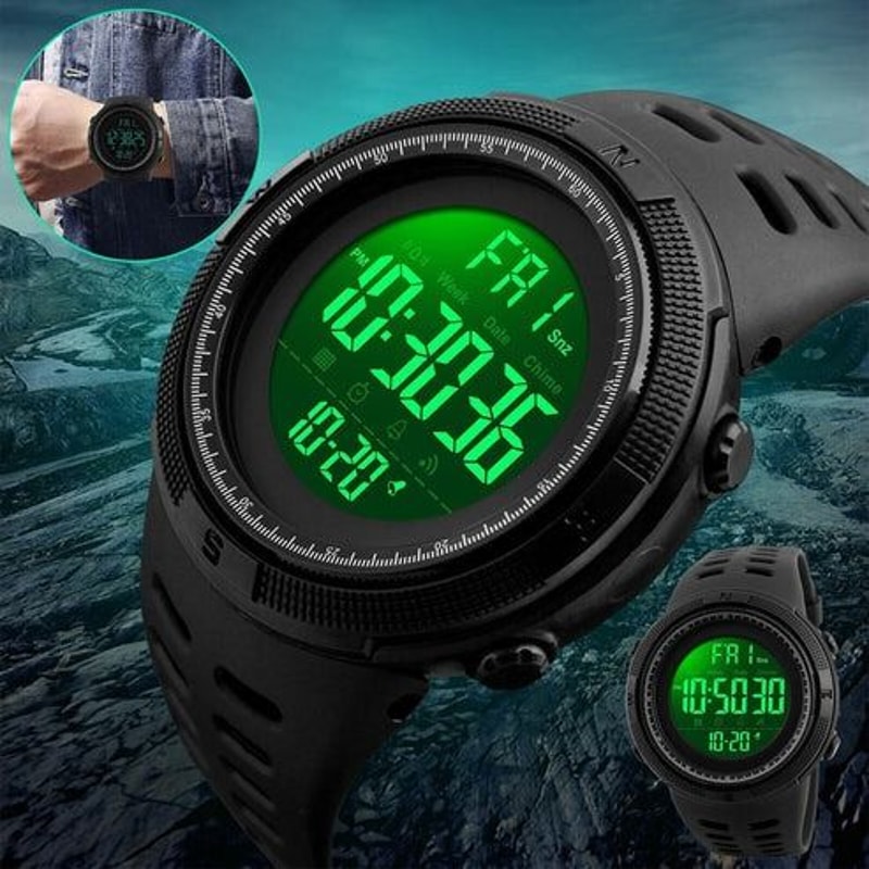 I Mens Digital Military Sport Watch Waterproof Chronograph Quartz Analog With LED Backlight Shock R 0