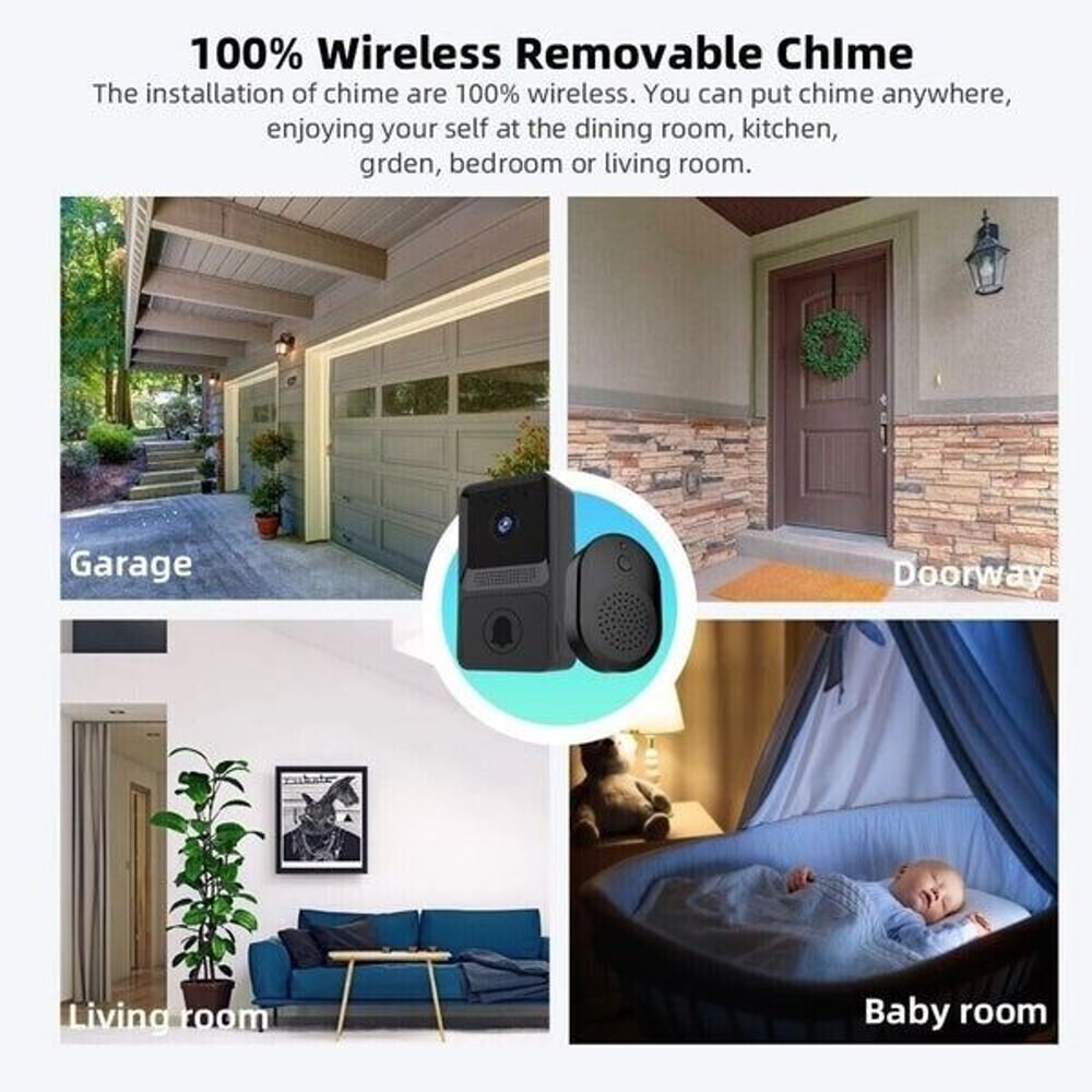 Wireless WiFi Smart Doorbell Intercom Video Camera Door Ring Bell Chime Security Motion Detection 2 2