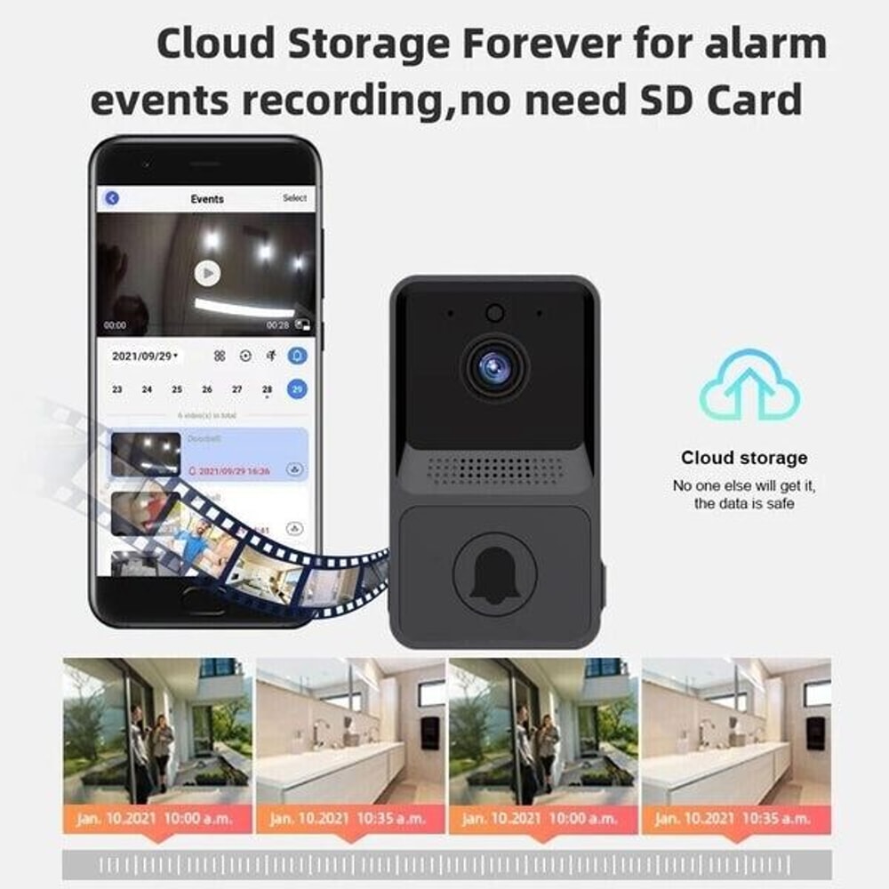 Wireless WiFi Smart Doorbell Intercom Video Camera Door Ring Bell Chime Security Motion Detection 2 8