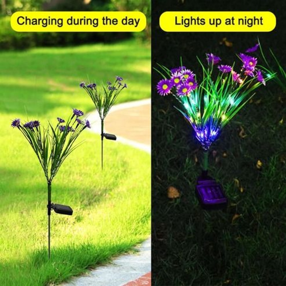 LED Solar Garden Lights Waterproof Flower Stake Lamp For Outdoor Yard Patio Garden Decor Perfect F 15