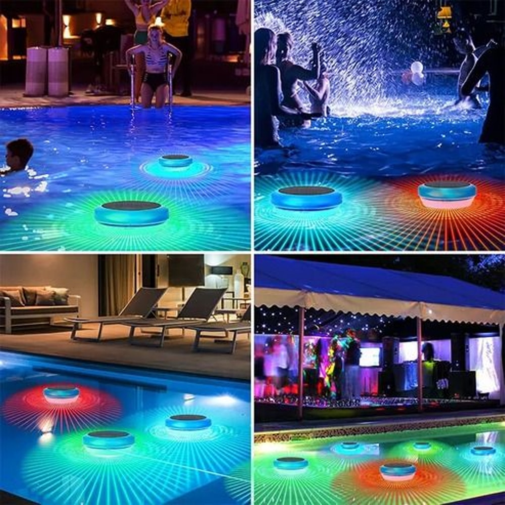 Waterproof Solar LED RGB Light Floating Pool Lamps For Garden Pond Swimming Pool ColorChanging Out 0