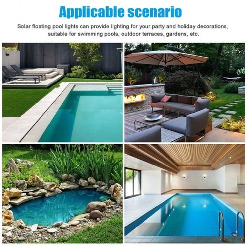 Waterproof Solar LED RGB Light Floating Pool Lamps For Garden Pond Swimming Pool ColorChanging Out 10