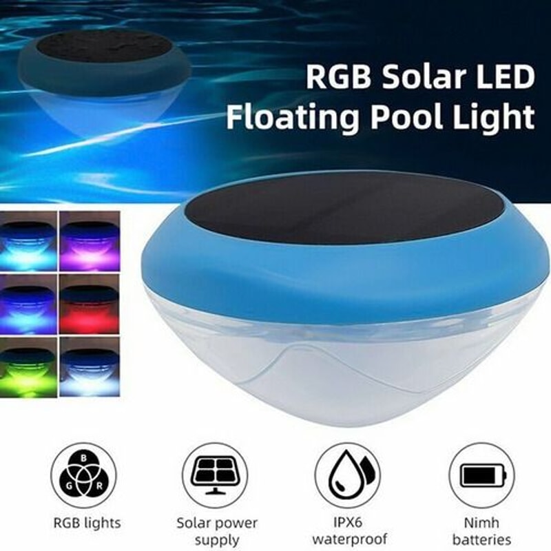 Waterproof Solar LED RGB Light Floating Pool Lamps For Garden Pond Swimming Pool ColorChanging Out 5
