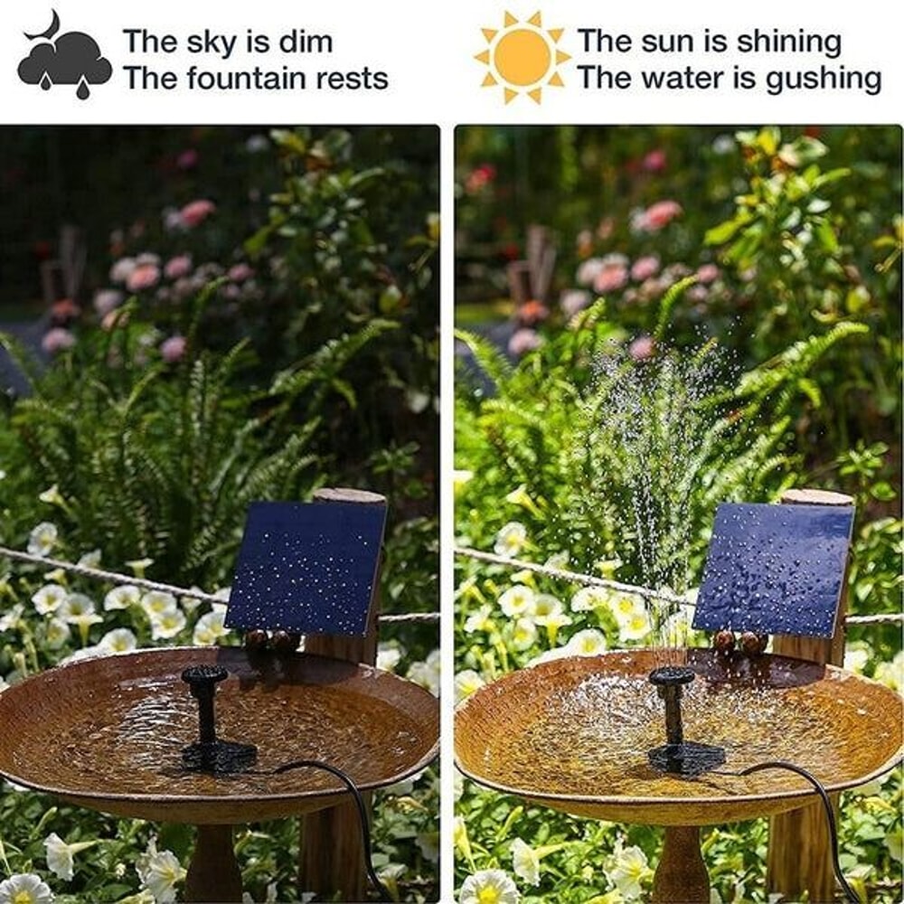 Floating Water Pump Solar Power Fountain Submersible For Bird Bath Garden Pool And Pond Efficient 1