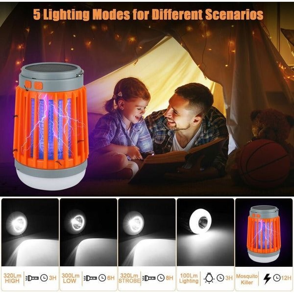 Solar USB Mosquito Killer Electronic Insect Zapper Trap Pest Lamp For Effective Bug Control 4
