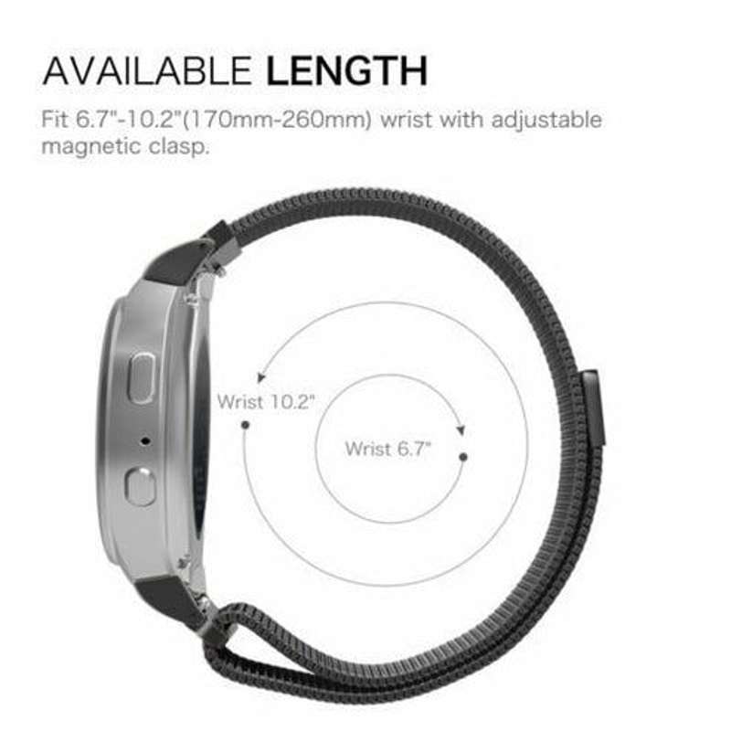 Watch Stainless Steel Band Active Gear Sport Strap Adjustable Magnetic Bracelet 11