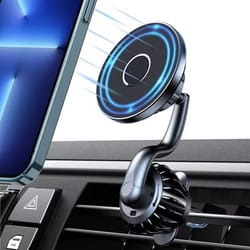 strong magnetic mag safe air vent car mount with 360 rotation, dashboard phone holder for cars