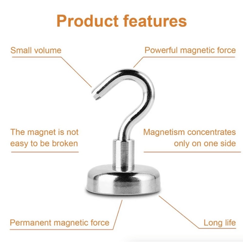 Magnetic Hook Strong Clamping Magnet Hooks Heavy Duty AntiRust Coating Versatile Hanger For Home 1