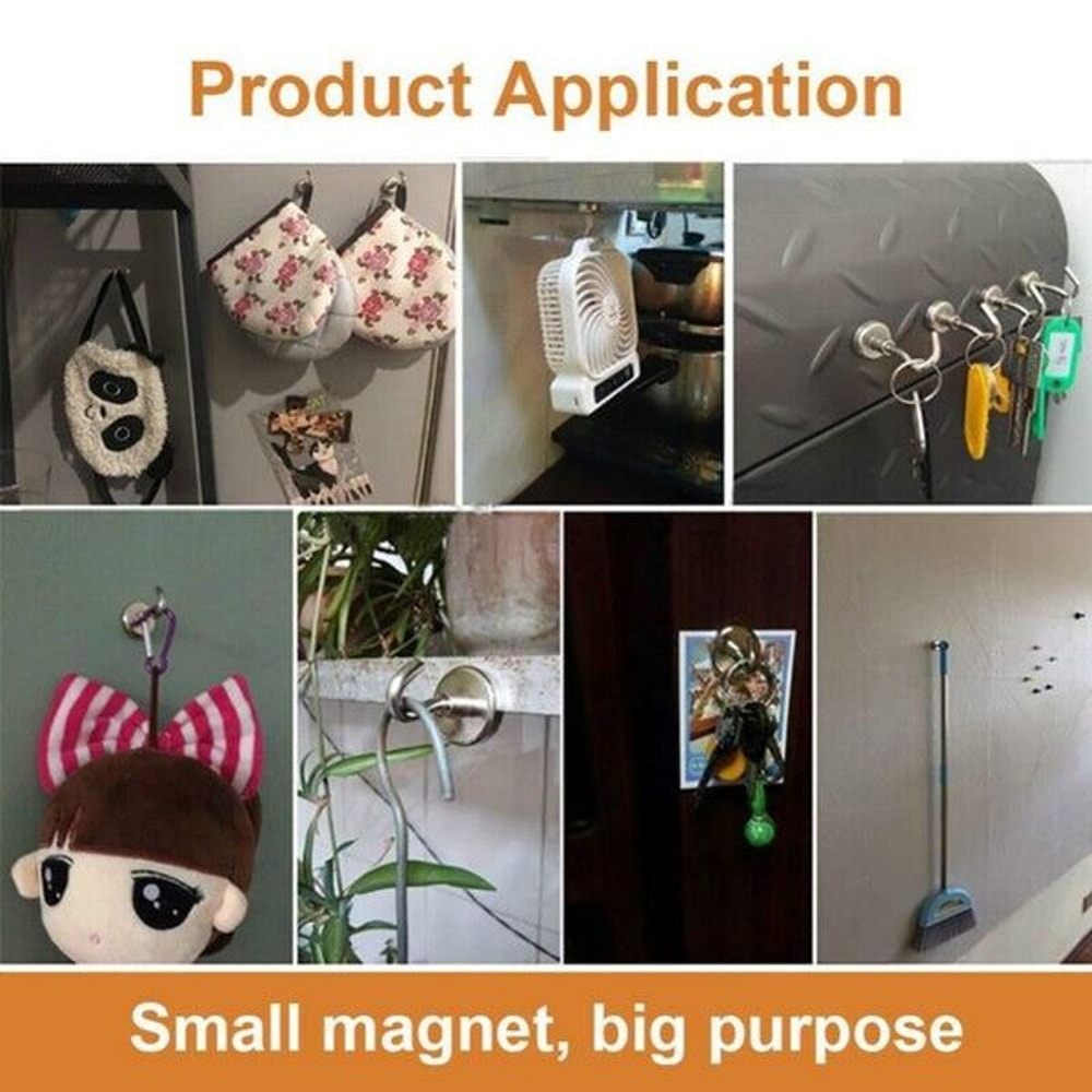 Magnetic Hook Strong Clamping Magnet Hooks Heavy Duty AntiRust Coating Versatile Hanger For Home 2