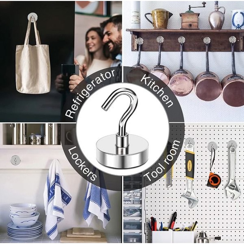 Magnetic Hook Strong Clamping Magnet Hooks Heavy Duty AntiRust Coating Versatile Hanger For Home 3