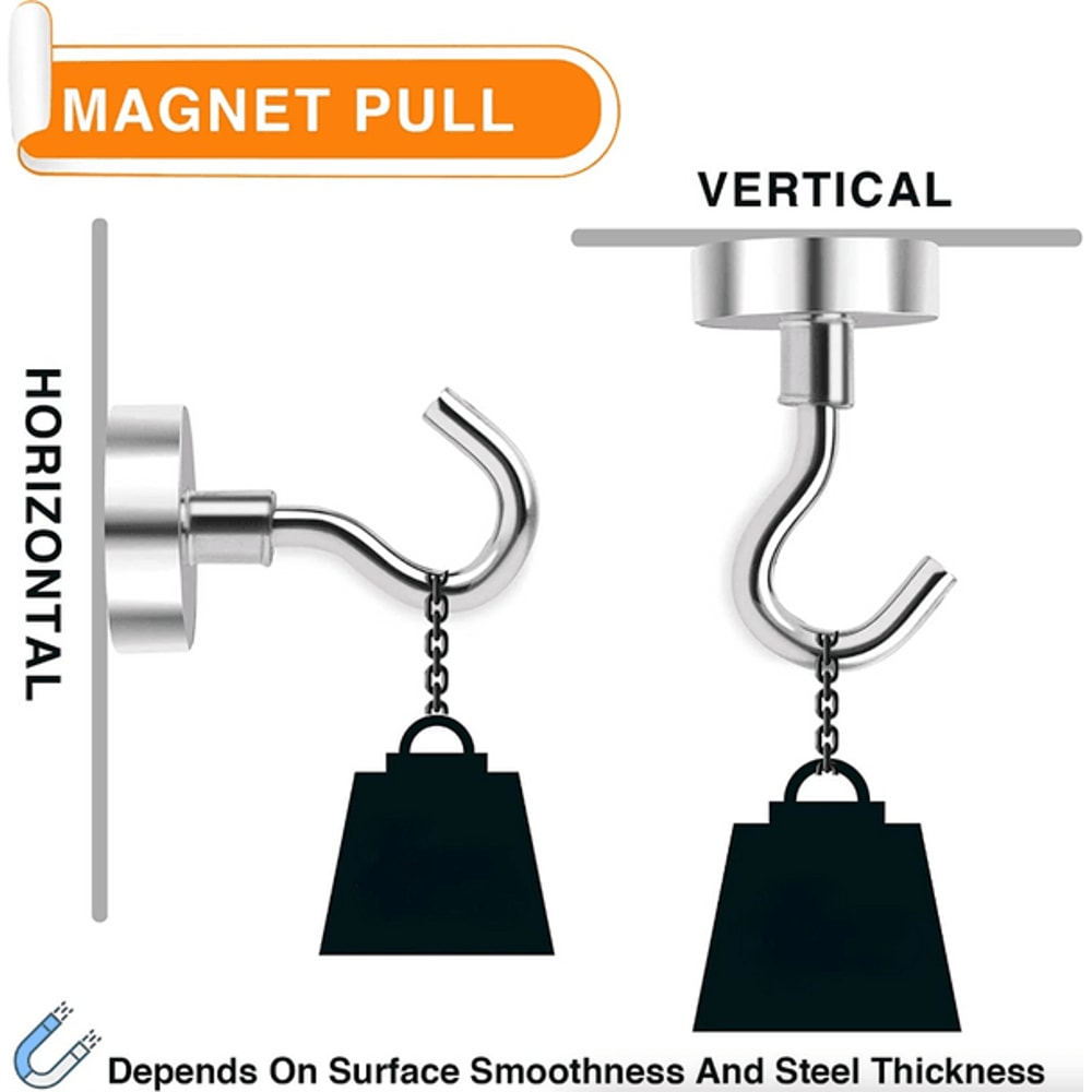 Magnetic Hook Strong Clamping Magnet Hooks Heavy Duty AntiRust Coating Versatile Hanger For Home 5