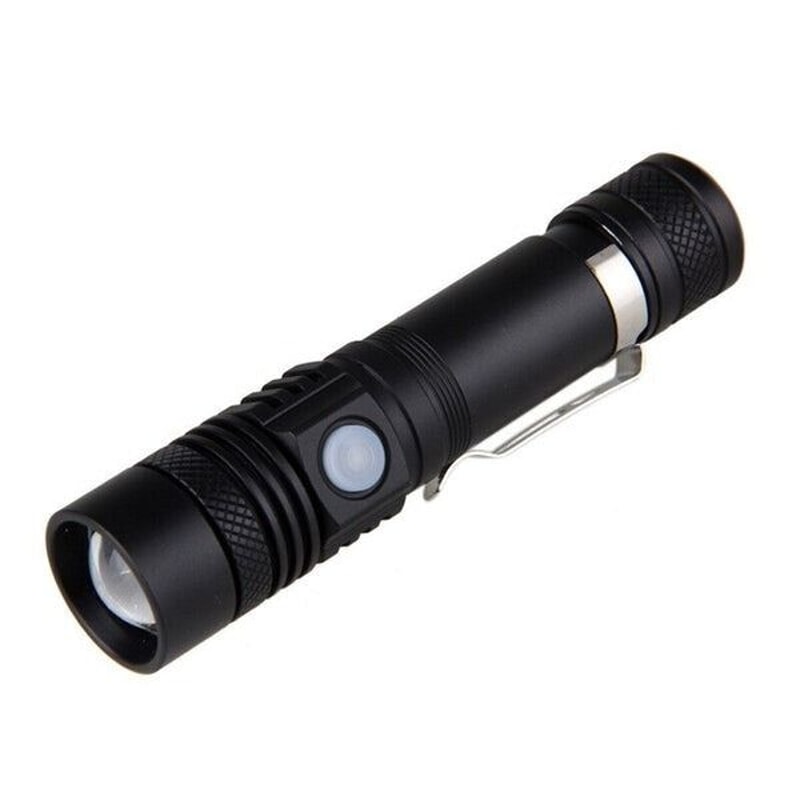 Super Bright LED Tactical Flashlight Zoomable Beam Control Rechargeable Battery Camping Search Ligh 8