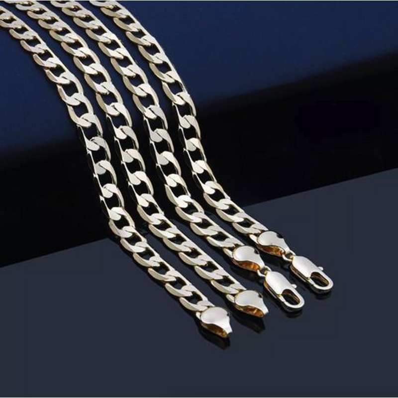 Womens Mens Necklace Stainless Steel Gold Silver Cuban Curb Chain Strong Link 2