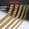 Womens Mens Necklace Stainless Steel Gold Silver Cuban Curb Chain Strong Link 5