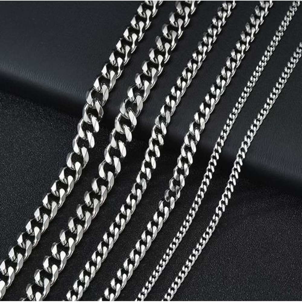 Womens Mens Necklace Stainless Steel Gold Silver Cuban Curb Chain Strong Link 7