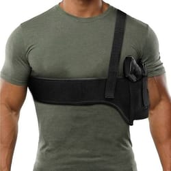 tactical concealed carry holster pouch, shoulder waist pistol hand gun holder with adjustable secure fit