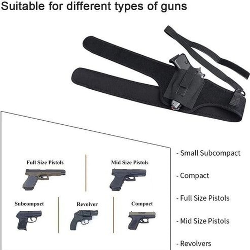 Tactical Concealed Carry Holster Pouch Shoulder Waist Pistol Hand Gun Holder With Adjustable Secure 10