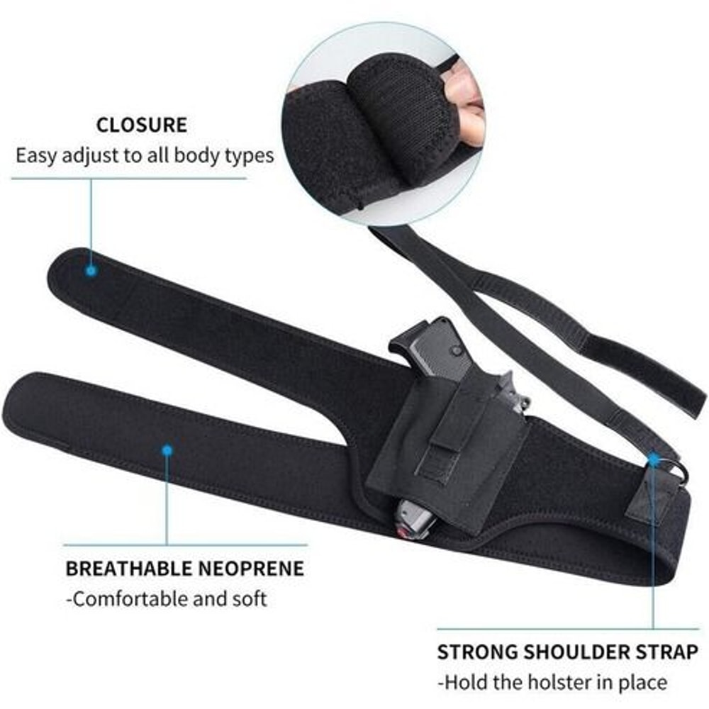 Tactical Concealed Carry Holster Pouch Shoulder Waist Pistol Hand Gun Holder With Adjustable Secure 15