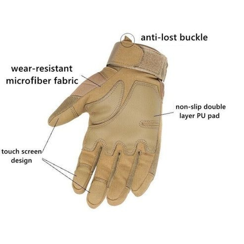 Full Finger Tactical Motorcycle Gloves Gloves Motorbike Riding Racing Mittens With Touch Screen Gri