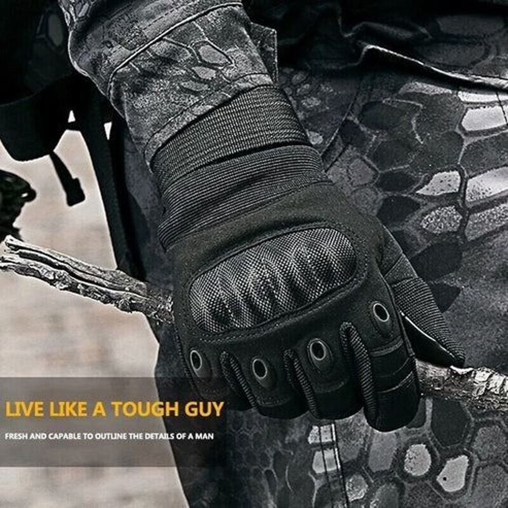 Full Finger Tactical Motorcycle Gloves Gloves Motorbike Riding Racing Mittens With Touch Screen Gri