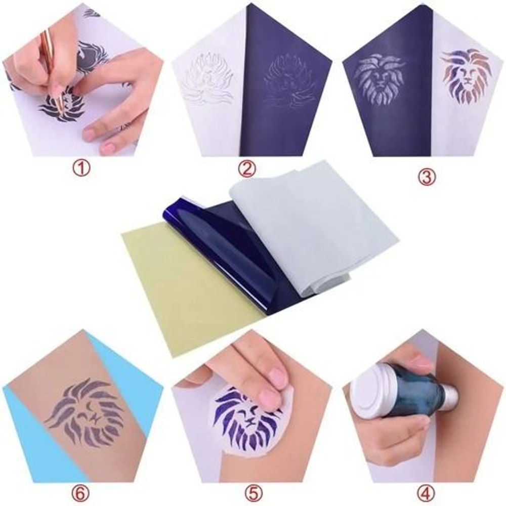 Professional Tattoo Transfer Paper Sheets Stencil Carbon Thermal Tracing Hectograph Supplies For Ta 8